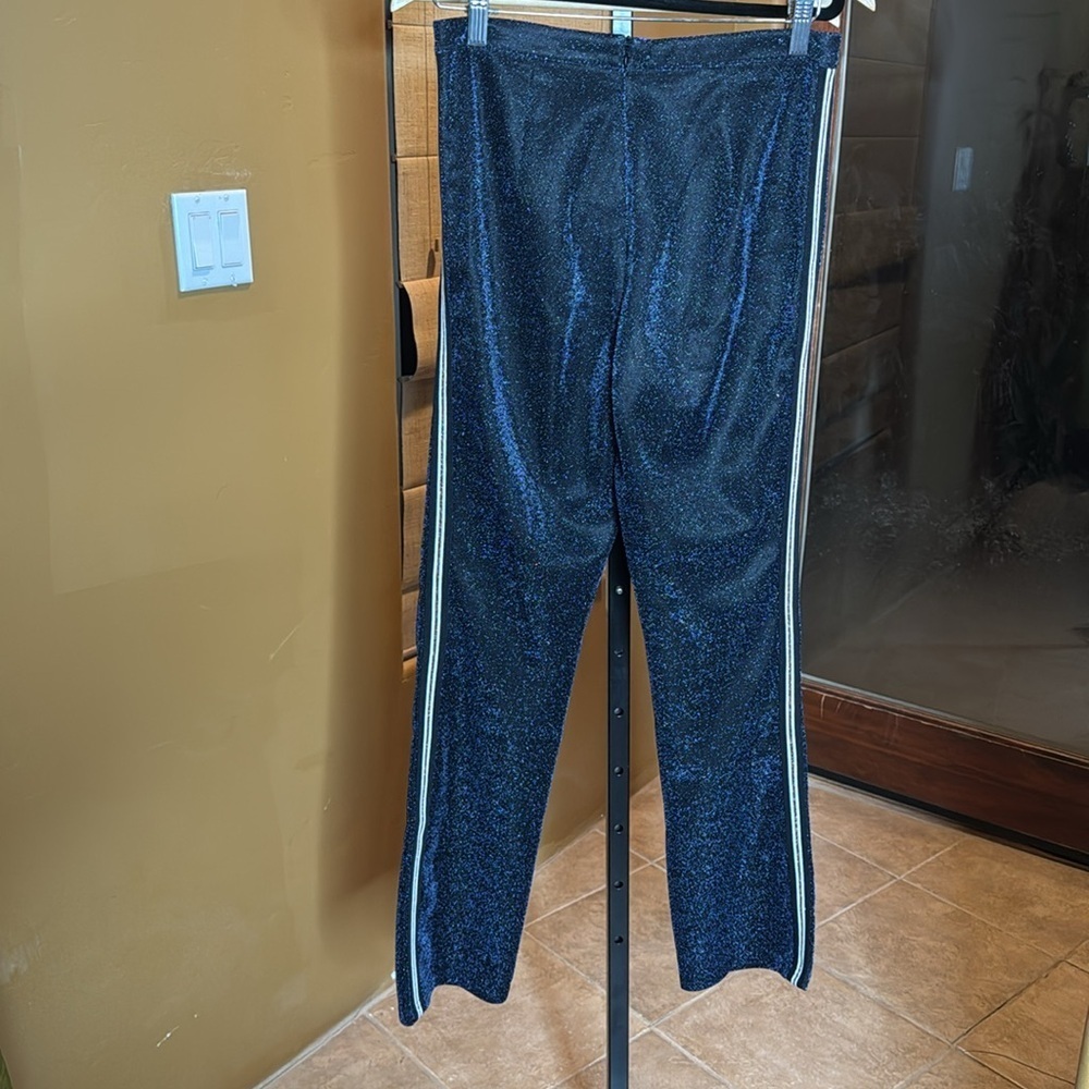 NWOT By The Way Revolve Navy Sparkle Side Stripe Pants Small Athleisure - Picture 6 of 10